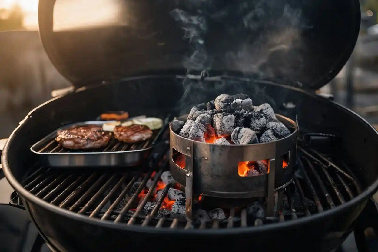charcoal grill preparation for beginners with chimney starter and heat zones