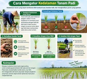 Cara Mengatur Kedalaman Tanam Padi